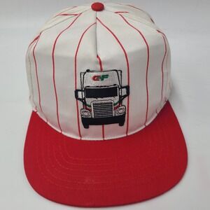 Vintage CF Hat‎ Snapback Tonkin White Red Pinstripe Consolidated Freightways Men